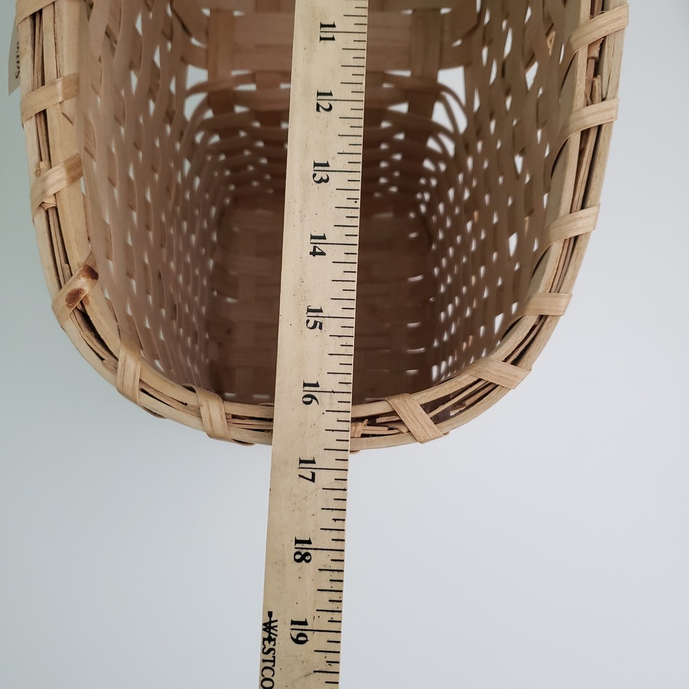 Vintage Basketville 23" Large Stairs Basket Natural Woven Ash Wood Stair Rustic - Picture 6 of 12